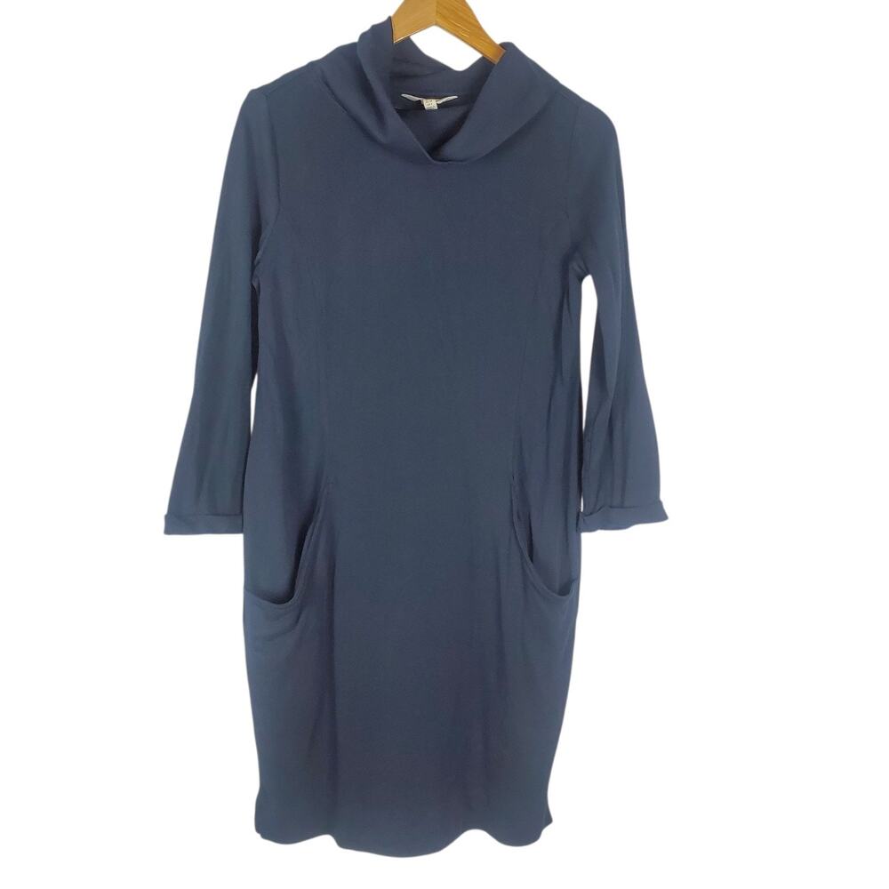 SEASALT Cornwall Merchants Dress Size 6 Navy Blue Shift Tunic Pockets Lagenlook